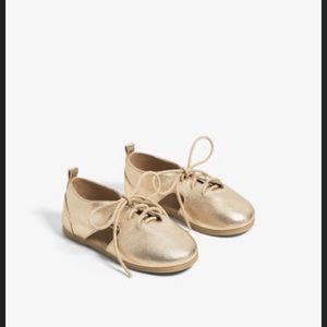 Zara gold derby shoes girls